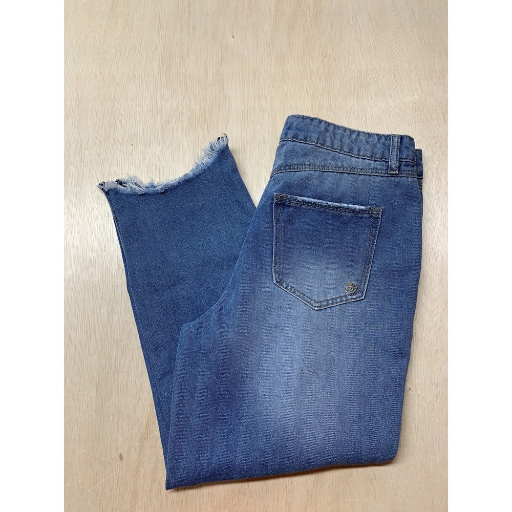 Indigo Rein Women's Relaxed Leg High‎ Rise Above Ankle Jeans Blue Size 11/29